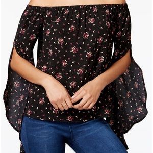Ultra Flirt off-the-shoulder Floral Top